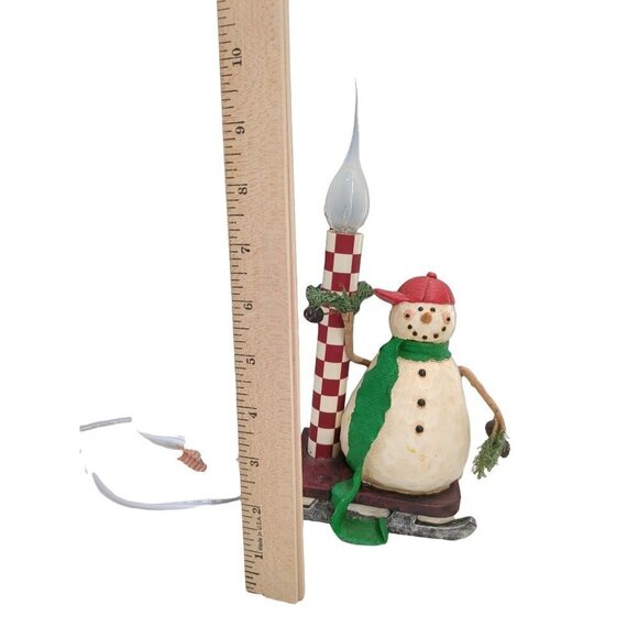 Vintage Hallmark Snowman‎ Electric Candle Holiday Christmas Baseball Cap Sleigh - Picture 4 of 5